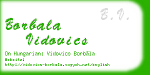 borbala vidovics business card