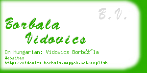 borbala vidovics business card